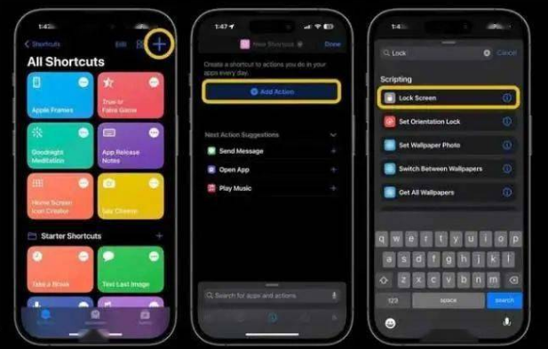 故城苹果14锁屏维修店分享iPhone14升级iOS16.4后如何创建锁屏快捷方式 